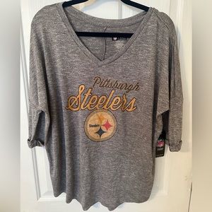 NFL women’s Pittsburgh Steelers dolman sleeve tshirt - size XL